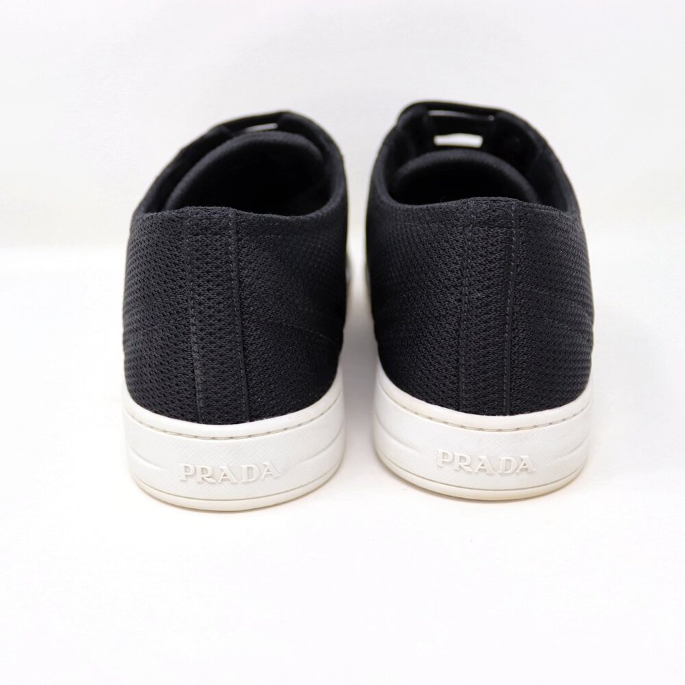Prada 41 Black Sneaker Mesh Knit Fabric 3E6187 - Picture 8 of 12